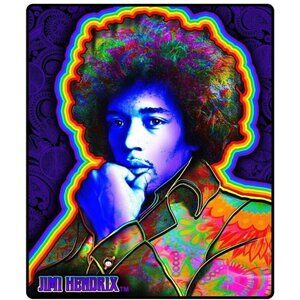 New Close up Afro Photo Jimi Hendrix Plush Throw Gift Blanket Fleece Psychedelic
